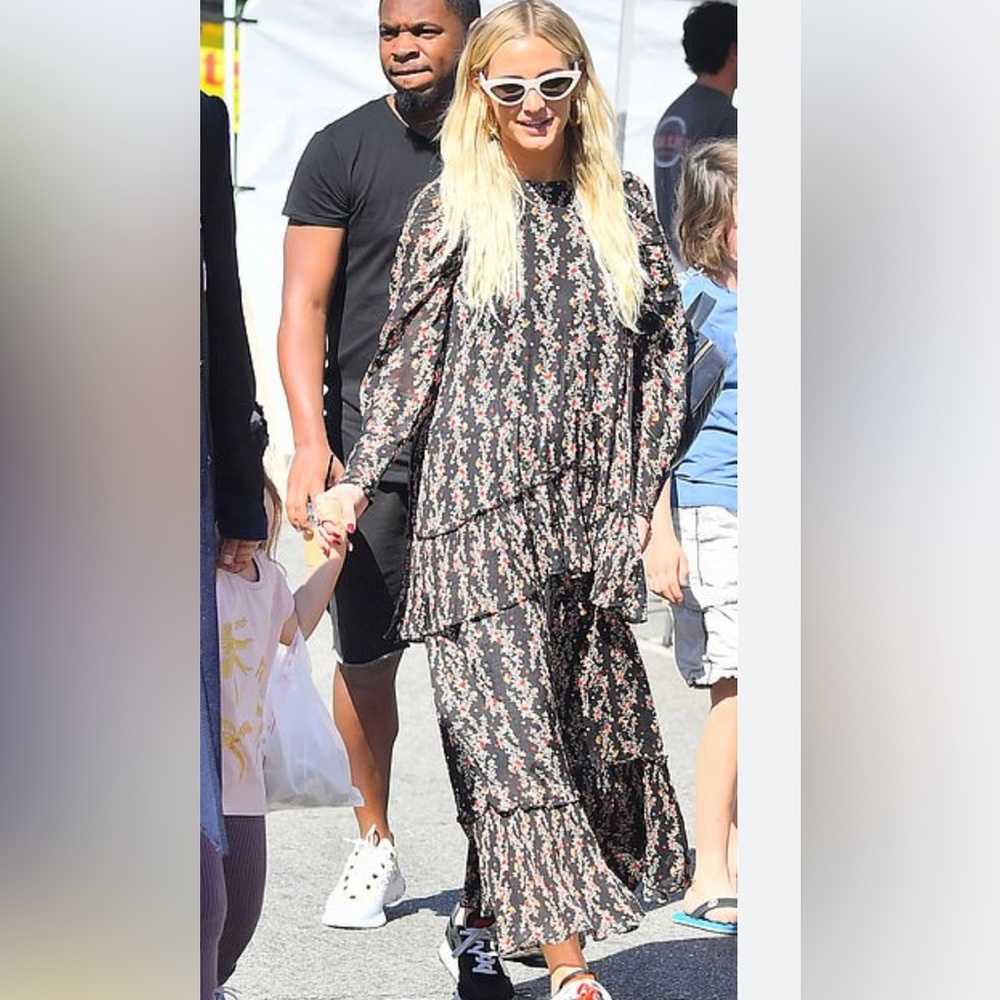 Zara floral tiered dress